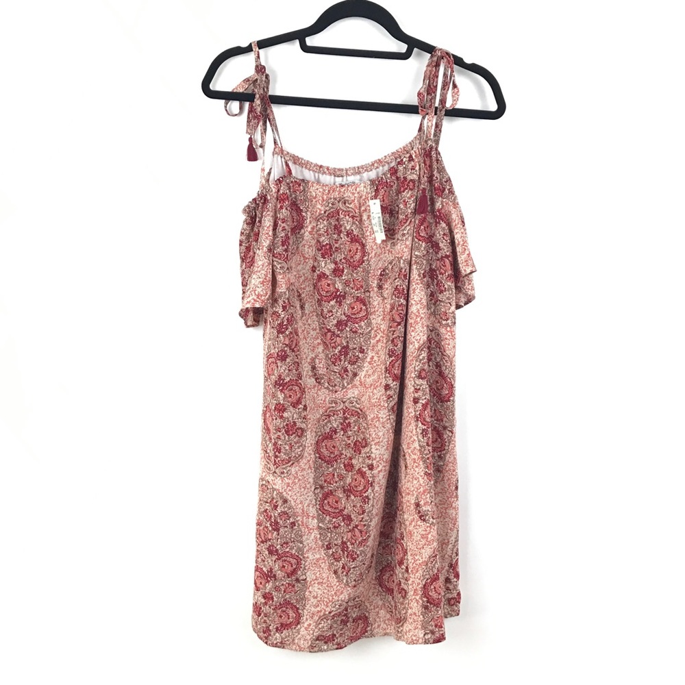 Madewell Silk Cold Shoulder Dress In Paisley M & L - Picture 2 of 7